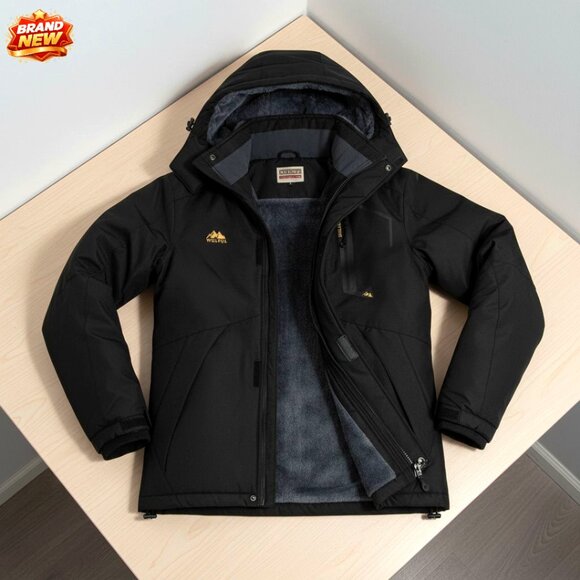 Men's Waterproof Ski Jacket with Fleece Lining Windproof Snowboard Coat
